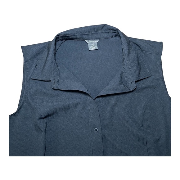 Eddie Bauer Women's Tech Collared, Button Down, Sleeveless Trail Shirt, Size LG - Picture 3 of 6
